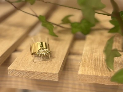 Bague avec breloque œil (doré et argenté)