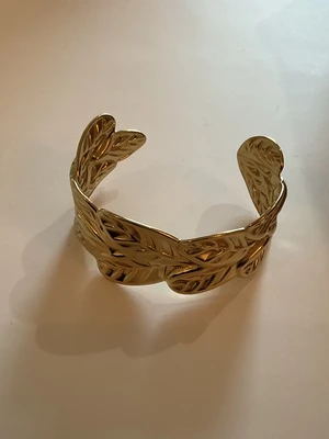 Bracelet jonc feuilles coco (doré et argenté)