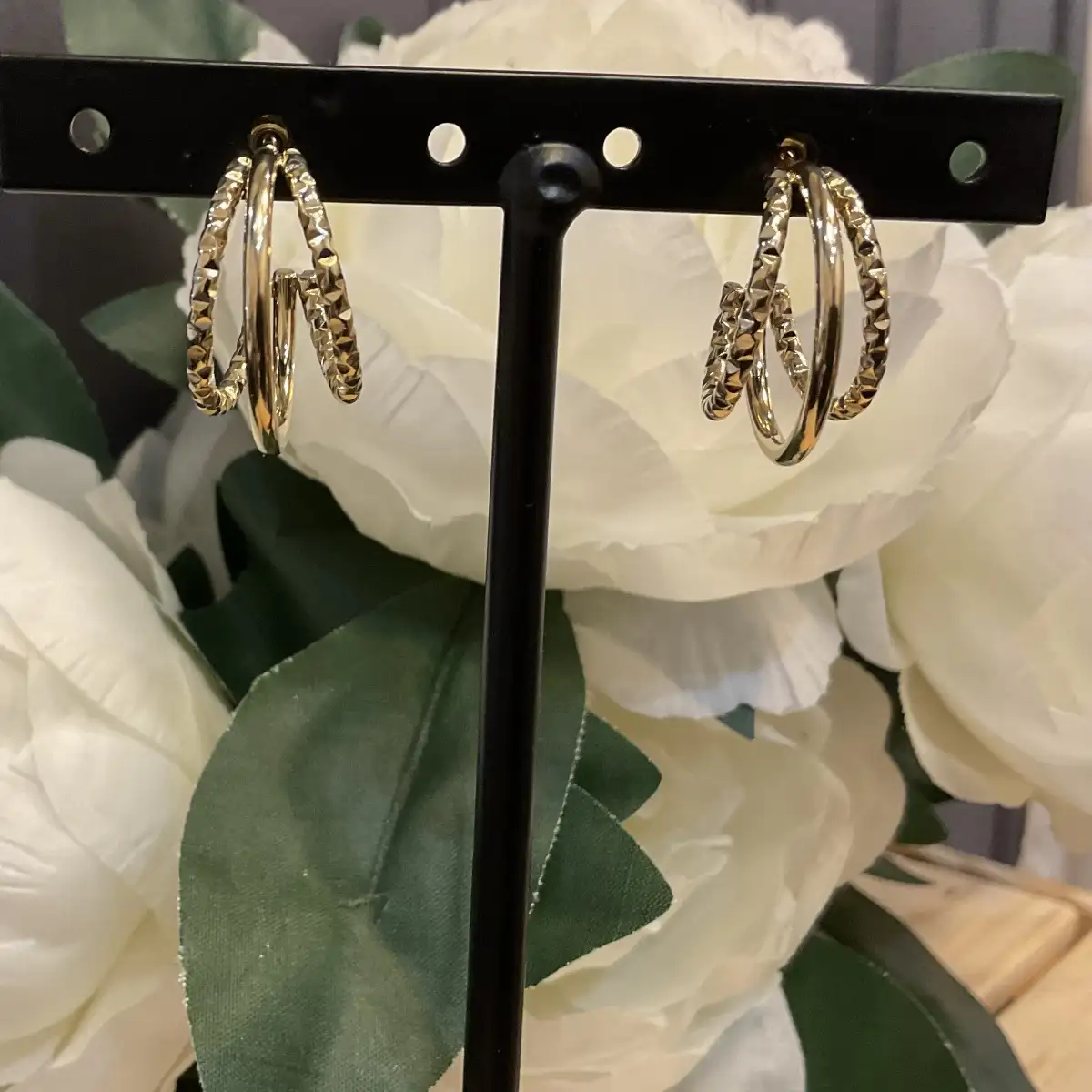 Boucle d’oreille demie créole (doré et argenté)