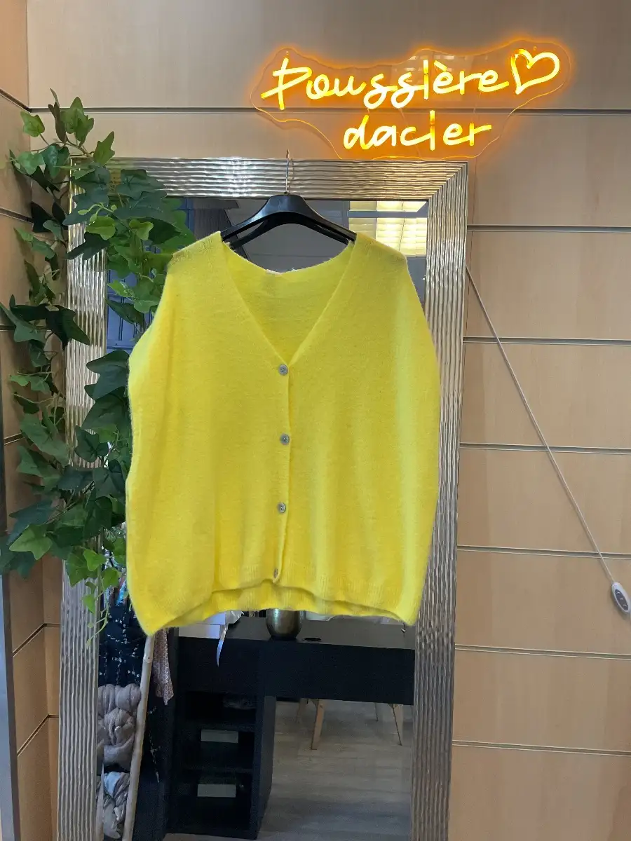 Gilet en pull, super oversize doux avec boutons