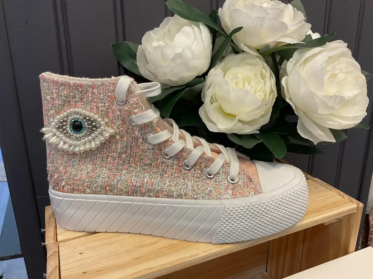 Basket findlay, œil et perles rose